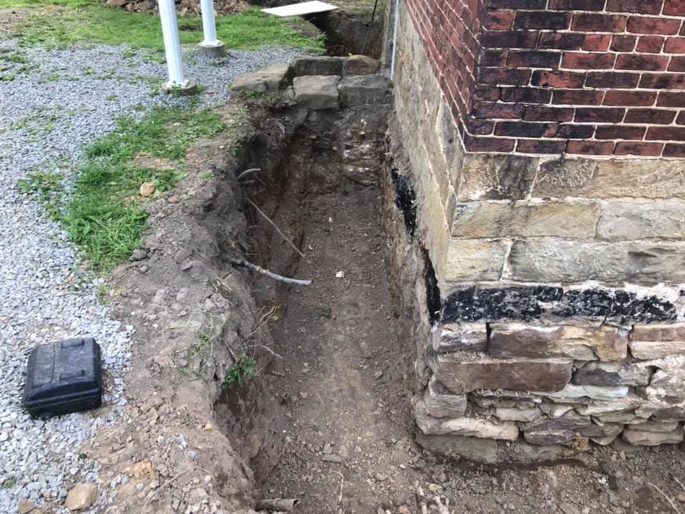 repointing stone foundation prep for parging