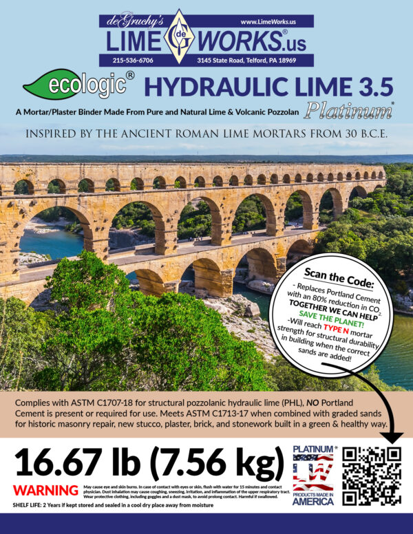 LW_NHL3.5Bag16.67 Ecologic™ (PHL) Hydraulic Lime 3.5 Platinum - Image 2