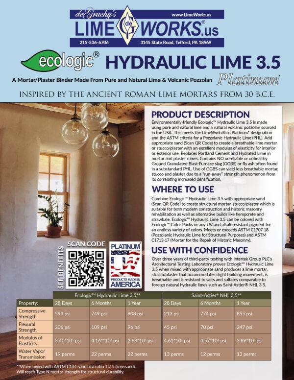 LW_PHLFlyer_FinalJPG Ecologic™ (PHL) Hydraulic Lime 3.5 Platinum - Image 3